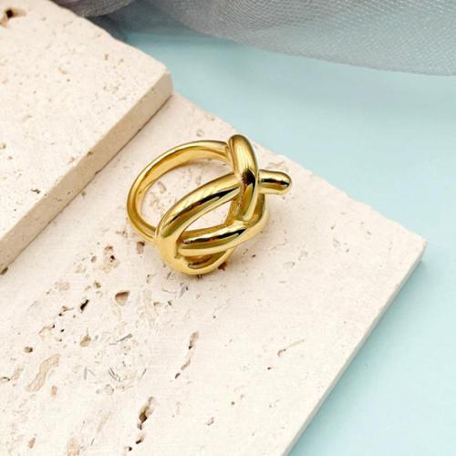 Vinger Ring in edelstaal, 304 roestvrij staal, mode sieraden & uniseks & verschillende grootte voor keus, gouden, 16mm, Verkocht door PC