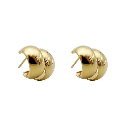 Boucle d'oreille de gaujon en acier inoxydable, Acier inoxydable 304, bijoux de mode & pour femme, doré, 11x15mm, Vendu par paire
