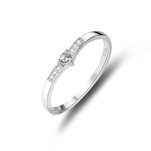 Mikro cubic cirkónium Pave Sterling ezüst gyűrű, 925 ezüst, divat ékszerek & különböző méretű a választás & mikro egyengetni cirkónia & a nő, Által értékesített PC