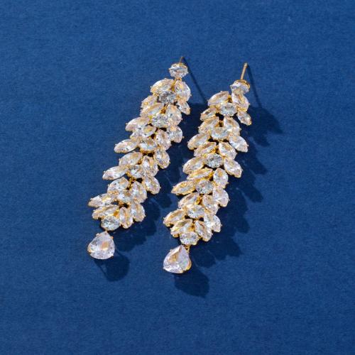 Cubic Zircon (CZ) Stud Earring Cubic Zirconia Wheat fashion jewelry & for woman Sold By Pair