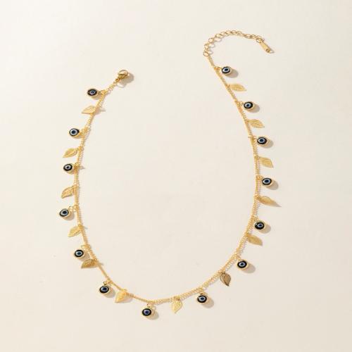 Evil Eye Biżuteria Naszyjnik, Stop cynku, ze 6cm przedłużeniami łańcuszka, biżuteria moda & dla kobiety & emalia, długość około 41 cm, sprzedane przez PC
