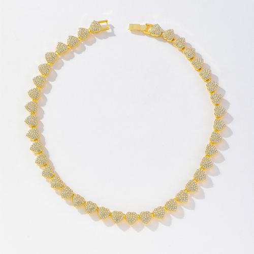 Colar de jóias de liga de zinco, joias de moda & unissex & com strass, Mais cores pare escolha, comprimento Aprox 50 cm, vendido por PC