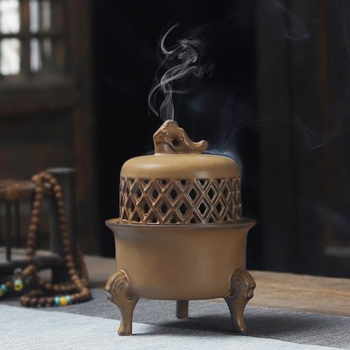 porcelaine Brûleur d’encens, fait à la main, pour la maison et le bureau & durable, 95x135mm, Vendu par PC