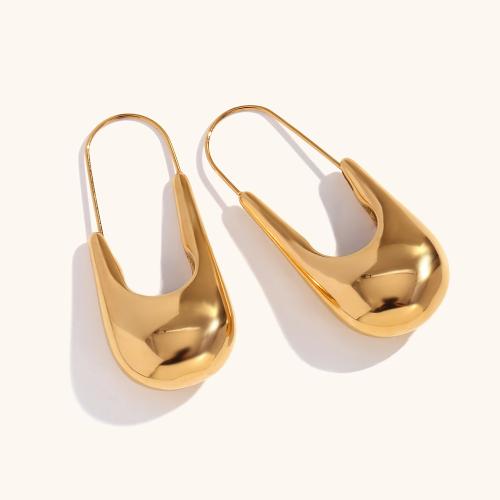 Stainless Steel Lever Back Earring, 304 Stainless Steel, 18K gold plated, fashion jewelry & for woman, golden, 48.70mm, Sold By Pair