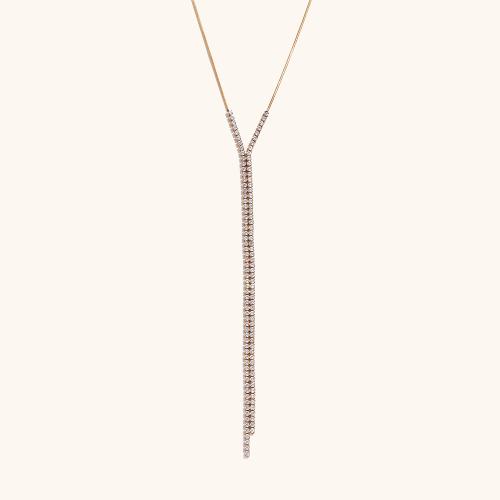 Fashion Fringe Necklace, 304 Stainless Steel, with 5cm extender chain, 18K gold plated, fashion jewelry & micro pave cubic zirconia & for woman, golden, Sold Per Approx 40 cm Strand