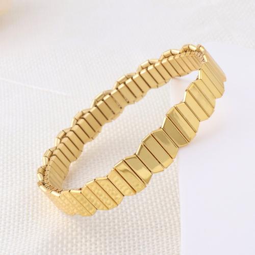 Stainless Steel Bangle 304 Stainless Steel fashion jewelry & for woman golden diameter 60mm Sold By PC