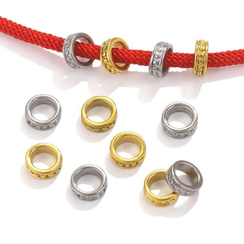 Stainless Steel Large Hole Beads 304 Stainless Steel DIY Sold By Bag