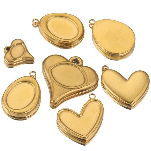 Stainless Steel Pendant Setting, 304 Stainless Steel, DIY & different styles for choice, golden, 5PCs/Bag, Sold By Bag