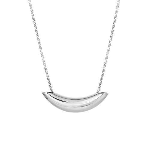 Stainless Steel Jewelry Necklace 304 Stainless Steel Curved Tube Vacuum Ion Plating fashion jewelry & for woman 55mm Length 60 cm Sold By PC