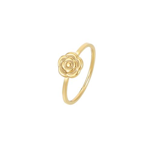 Stainless Steel Finger Ring 304 Stainless Steel Rose Vacuum Ion Plating fashion jewelry & for woman golden Sold By PC