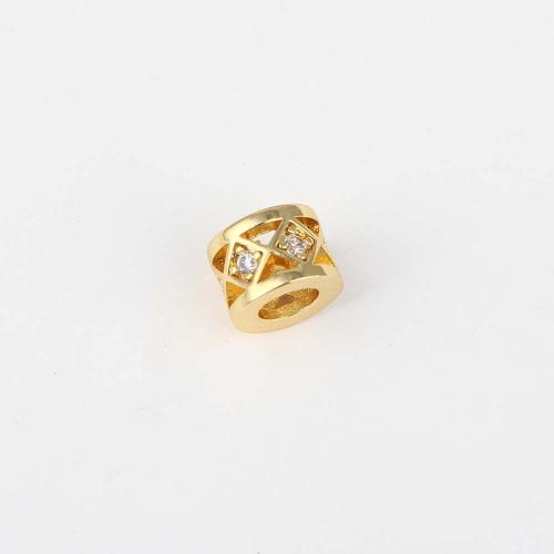 Cubic Zirconia Micro Pave Brass Beads, plated, DIY & micro pave cubic zirconia, more colors for choice, nickel, lead & cadmium free, 8.30x8.30x6.20mm, Sold By PC