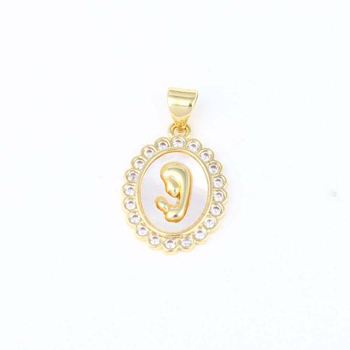Cubic Zirconia Micro Pave Brass Pendant gold color plated DIY & micro pave cubic zirconia & enamel nickel lead & cadmium free Sold By PC