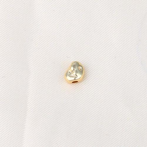 Messing smykker Perler, guldfarve belagt, du kan DIY, nikkel, bly & cadmium fri, 7.20x5.50x4.40mm, Solgt af PC