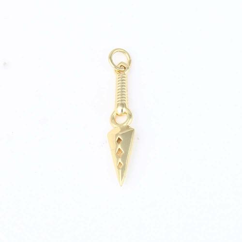 Brass Jewelry Pendants, gold color plated, DIY, nickel, lead & cadmium free, 27.30x5.70x2.80mm, Sold By PC