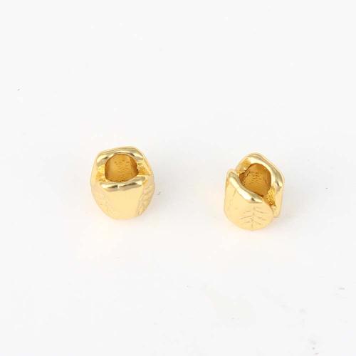 Messing smykker Perler, guldfarve belagt, du kan DIY, nikkel, bly & cadmium fri, 6.70x6.70x5.50mm, Solgt af PC