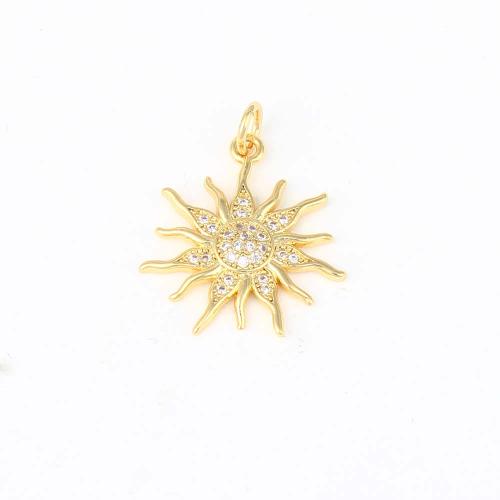 Cubic Zirconia Micro Pave Brass Pendant, gold color plated, DIY & micro pave cubic zirconia, nickel, lead & cadmium free, 20.10x17.90x2.10mm, Sold By PC