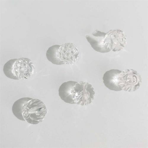 Naturlige klar kvarts perler, Clear Quartz, Flower, du kan DIY, hvid, 11mm, Solgt af PC