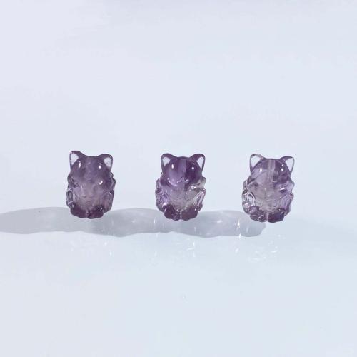 Natural Amethyst Beads Fox DIY purple Sold By PC