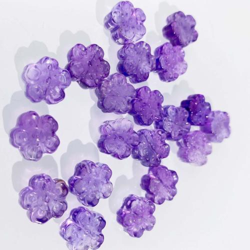 Natural Amethyst Beads, Flower, DIY, purple, 12x12mm, Sold By PC