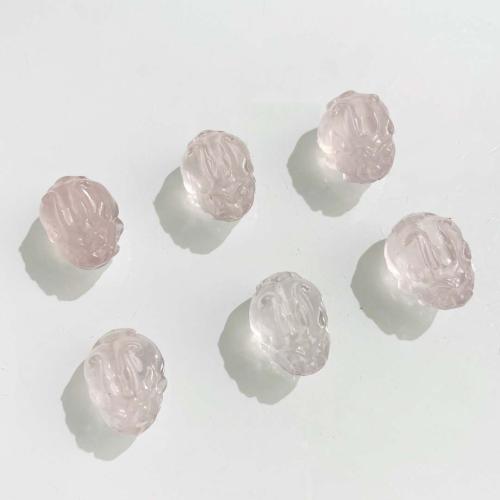 Perles Quartz Rose naturel, tortue, DIY, rose, 12x17mm, Vendu par PC