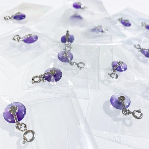 Natürliche Amethyst Perlen, mit Messing, DIY, violett, 12mm, verkauft von PC