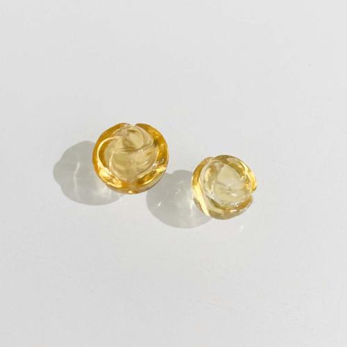 Natürlicher Citrin Perlen, Gelbquarz Perlen, Blume, DIY & verschiedene Größen vorhanden, gelb, verkauft von PC