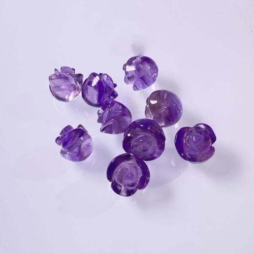 Granos Amethyst naturales, amatista, Flor, Bricolaje, Púrpura, 10x12mm, Vendido por UD