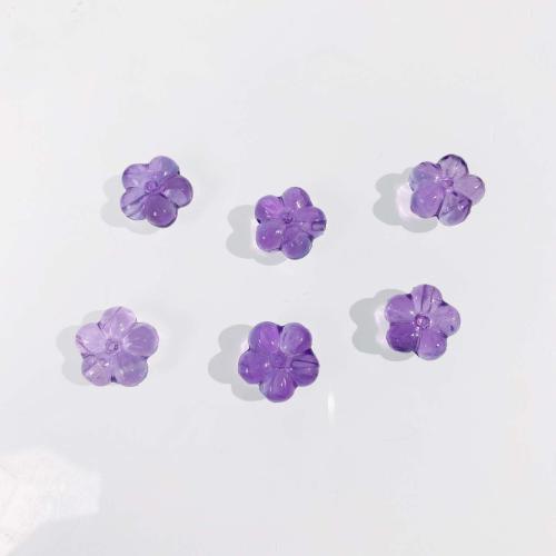 Natural Amethyst Beads, Flower, DIY, purple, 12x12mm, Sold By PC