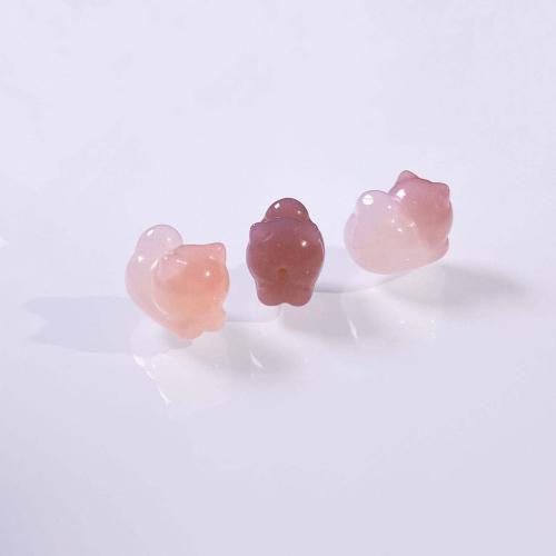 Agate Beads Cat DIY Random Color 17mm Sold By PC