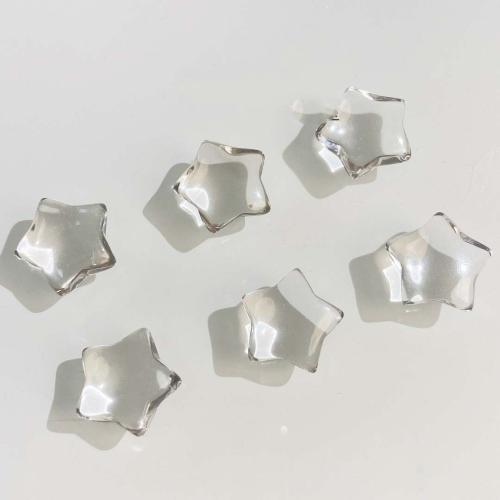 Grânulos de quartzo natural clara, Cristal branco, Estrela, DIY, branco, 15mm, vendido por PC