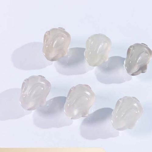 Perles agates, Agate, lapin, DIY, blanc, 11x15mm, Vendu par PC