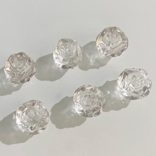 Grânulos de quartzo natural clara, Cristal branco, Flor, DIY, branco, 12mm, vendido por PC
