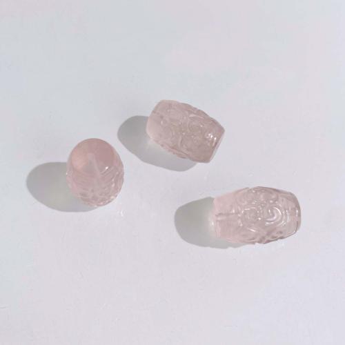 Natural Rose Quartz Beads Drum DIY pink Sold By PC