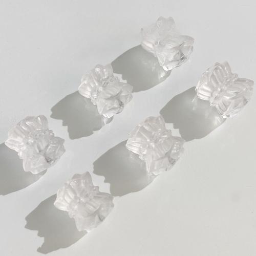 حبات مرو واضح الطبيعية, واضح الكوارتز, زهرة, ديي, أبيض, 13mm, تباع بواسطة PC