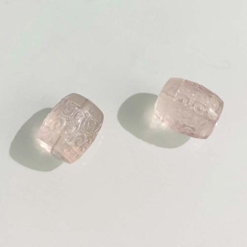 Natural Rose Quartz Beads, Drum, DIY, pink, 14x12mm, Sold By PC
