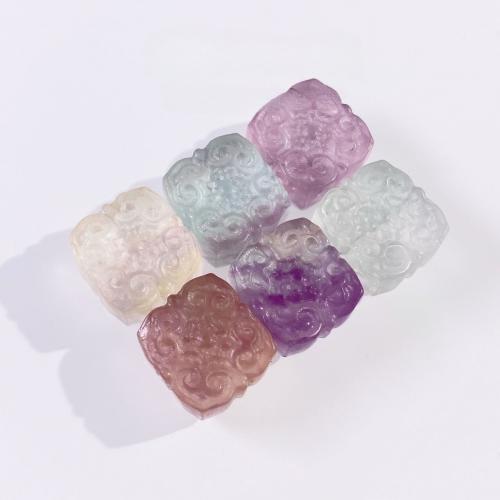 Fluorit Beads, Square, du kan DIY, Tilfældig farve, 13mm, Solgt af PC