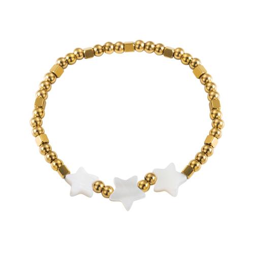 Titan Edelstahl Armband, Titanstahl, Modeschmuck & verschiedene Stile für Wahl & für Frau, Goldfarbe, Perimeter:15cm, verkauft von PC