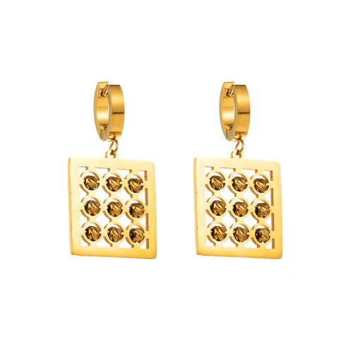 Titanium Steel  Earring fashion jewelry & for woman gold Sold By Pair