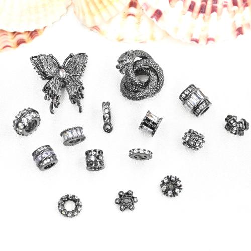 Entretoise de perles en laiton, Placage, DIY & styles différents pour le choix & pavé de micro zircon, couleur originale, 10PC/sac, Vendu par sac