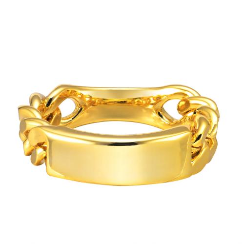 Brass δάχτυλο του δακτυλίου, Ορείχαλκος, επιχρυσωμένο, για τη γυναίκα, χρυσαφένιος, Μέγεθος:6, Sold Με PC