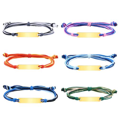 Stainless Steel Jewelry Bracelet 304 Stainless Steel with Nylon Cord plated for woman Sold By PC