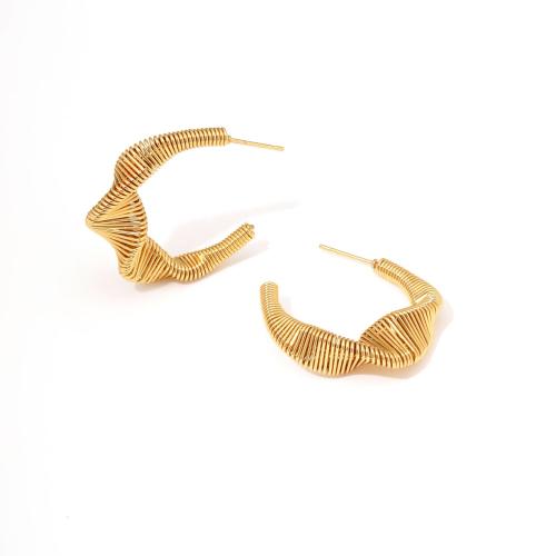 Edelstahl Ohrringe, 304 Edelstahl, plattiert, verschiedene Stile für Wahl & für Frau, goldfarben, verkauft von Paar