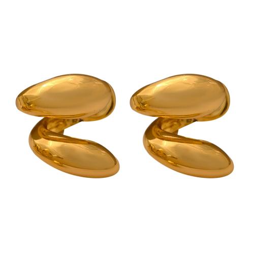 Brass Stud Earring, fashion jewelry & for woman, golden, 16x15mm, Sold By Pair