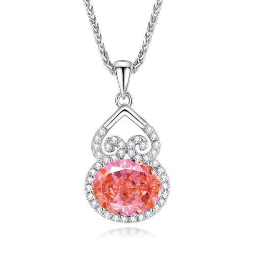 Cubic Zircon Micro Pave 925 Sterling Silver Necklace, with 5cm extender chain, fashion jewelry & different styles for choice & micro pave cubic zirconia & for woman, more colors for choice, Length:Approx 40 cm, Sold By PC