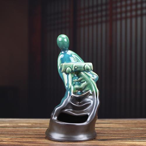 Backflow Incense Burner, Porcelain, for home and office & durable, 75x75x153mm, Sold By PC