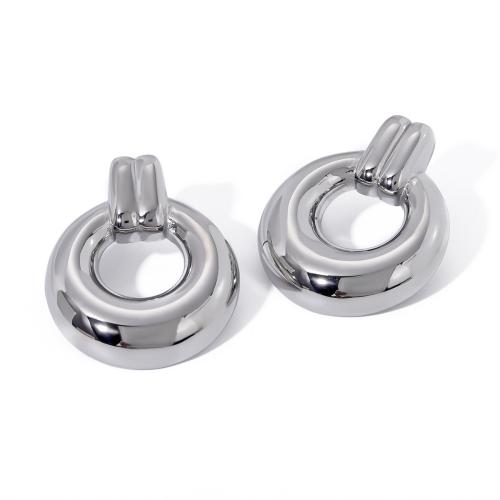 Stainless Steel Stud Earrings, 304 Stainless Steel, fashion jewelry & for woman, original color, 37x31mm, Sold By Pair
