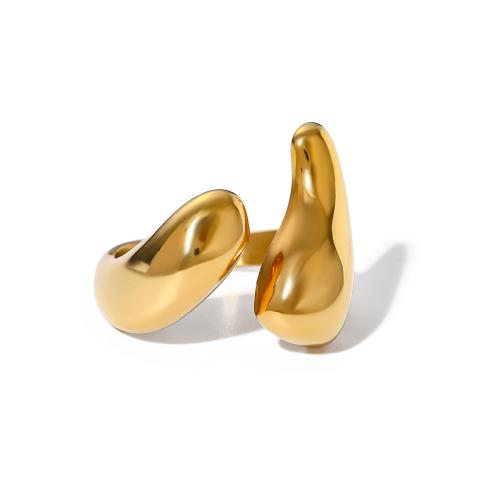 Vinger Ring in edelstaal, 304 roestvrij staal, 18K verguld, mode sieraden & voor vrouw, gouden, Verkocht door PC