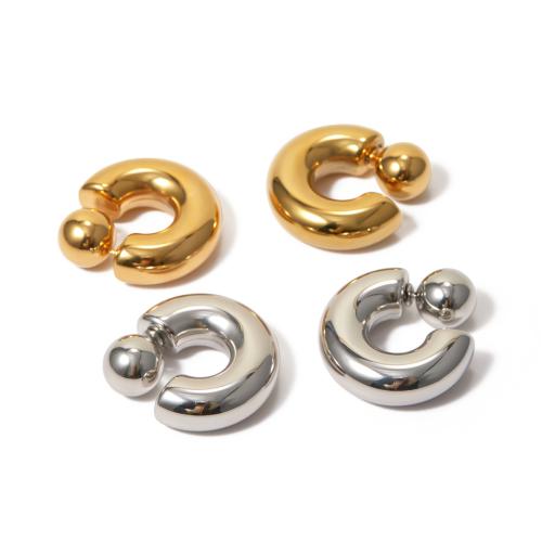 Stainless Steel Stud Earrings 304 Stainless Steel Vacuum Ion Plating fashion jewelry & for woman 30mm Sold By Pair