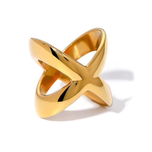 Vinger Ring in edelstaal, 304 roestvrij staal, 18K verguld, mode sieraden & verschillende grootte voor keus & voor vrouw, gouden, Verkocht door PC