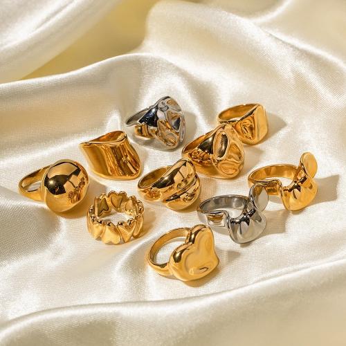 Vinger Ring in edelstaal, 304 roestvrij staal, mode sieraden & verschillende stijlen voor de keuze & voor vrouw, meer kleuren voor de keuze, Verkocht door PC